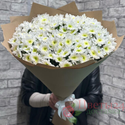 Букет из 15 кустовых хризантем