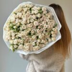49 бежевых кустовых роз